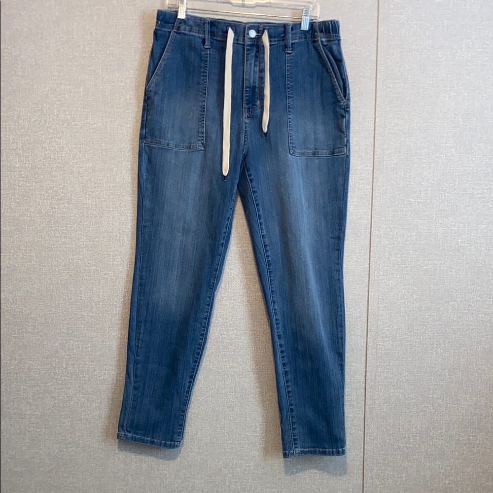 Judy Blue JB88498 Womens Drawstring Utility Jogger Crop Jeans